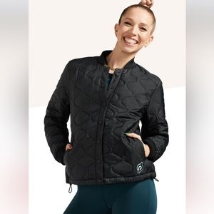 Peloton black quilted bomber jacket, women’s medium, NWT.